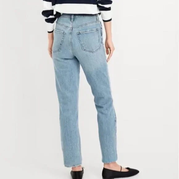 Old Navy High-Waisted OG Straight Ankle Jeans Light Blue Vintage Wash sz 14 NWT - Picture 9 of 9